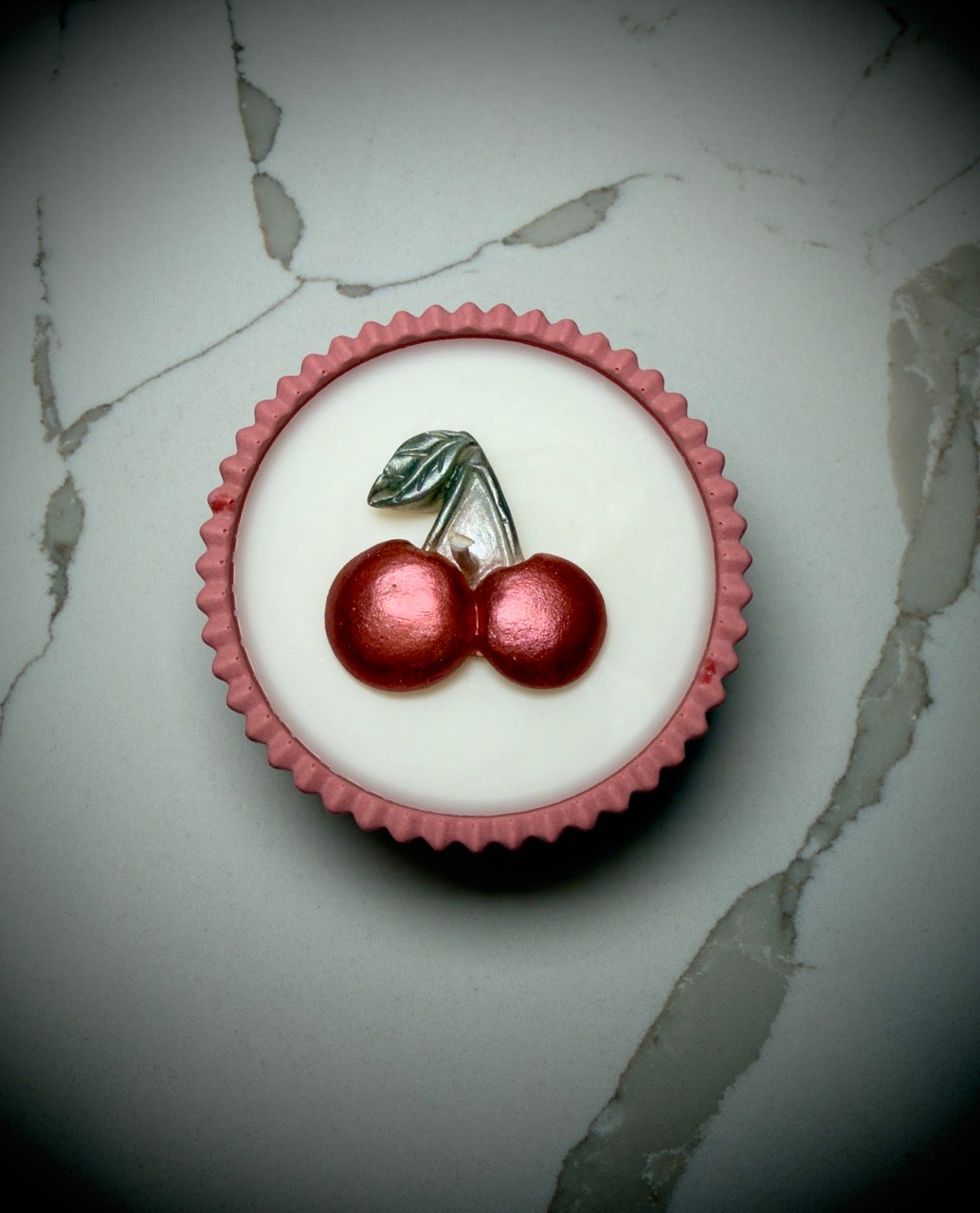 Handmade Jesmonite Jar - Rose | Organic Soy Candle | Cherry