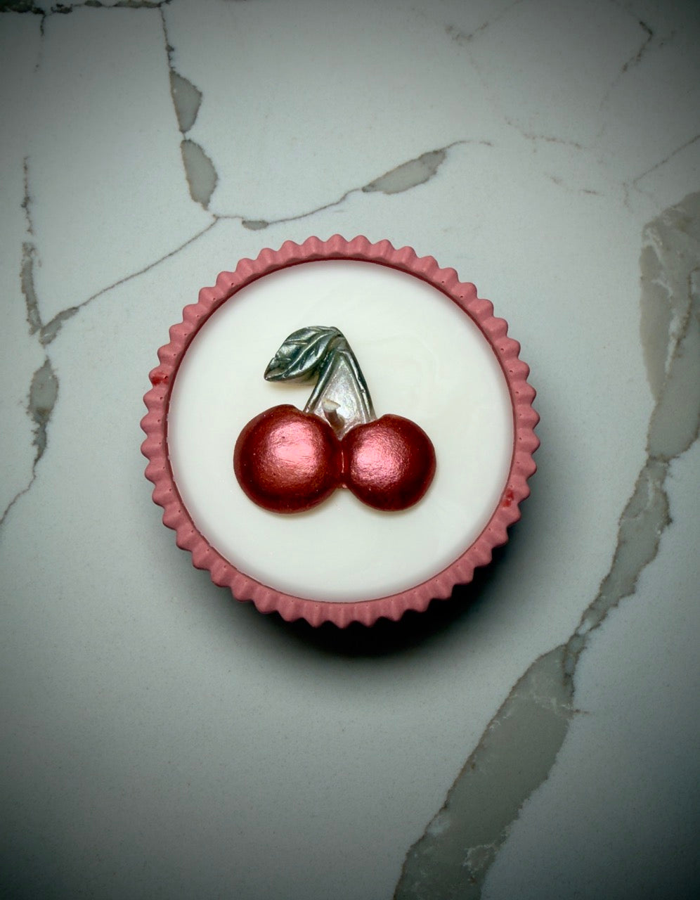 Handmade Jesmonite Jar - Rose | Organic Soy Candle | Cherry